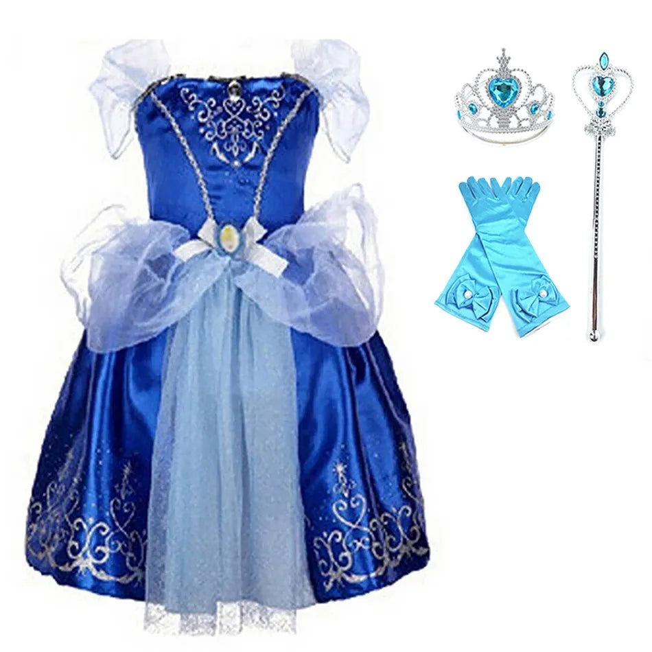 Children Princess Costume Party Fancy Flower Vestido New 2024 Christmas Birthday Carnival Dress up Rapunzel Belle Disguise Frock