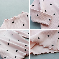 Girls Lovely Heart Print Sweaters 2023 New Autumn Kids Baby Cute Pattern Clothing Fashion Clothes Casual Outfits