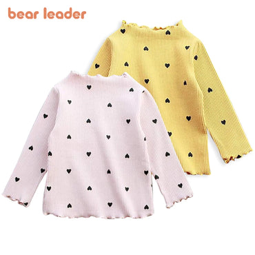 Girls Lovely Heart Print Sweaters 2023 New Autumn Kids Baby Cute Pattern Clothing Fashion Clothes Casual Outfits
