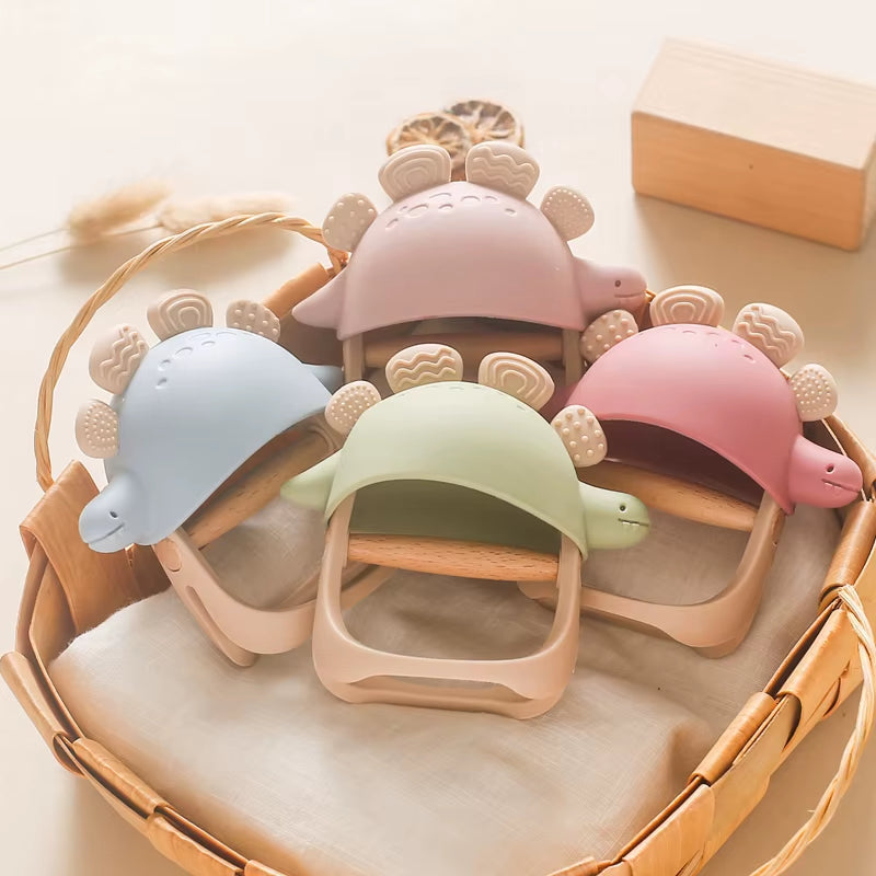 Baby Silicon Teether Toys Dinosaur Bracelet BPA Free Cute Cartoon Animal Silicone Teething Glove for Newborn Chew Teether Toys