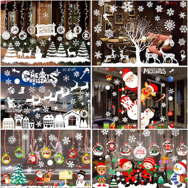 Christmas Window Stickers Christmas Wall Sticker Kids Room Wall Decals Merry Christmas Decorations for Home New Year Stickers