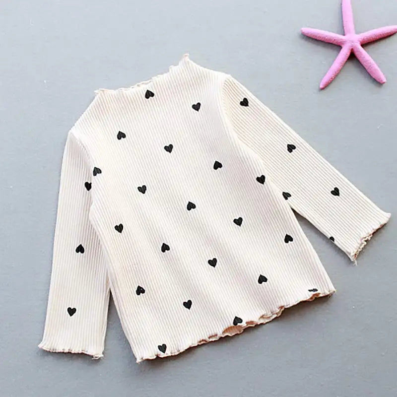 Girls Lovely Heart Print Sweaters 2023 New Autumn Kids Baby Cute Pattern Clothing Fashion Clothes Casual Outfits