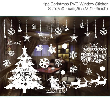 Christmas Window Stickers Christmas Wall Sticker Kids Room Wall Decals Merry Christmas Decorations for Home New Year Stickers