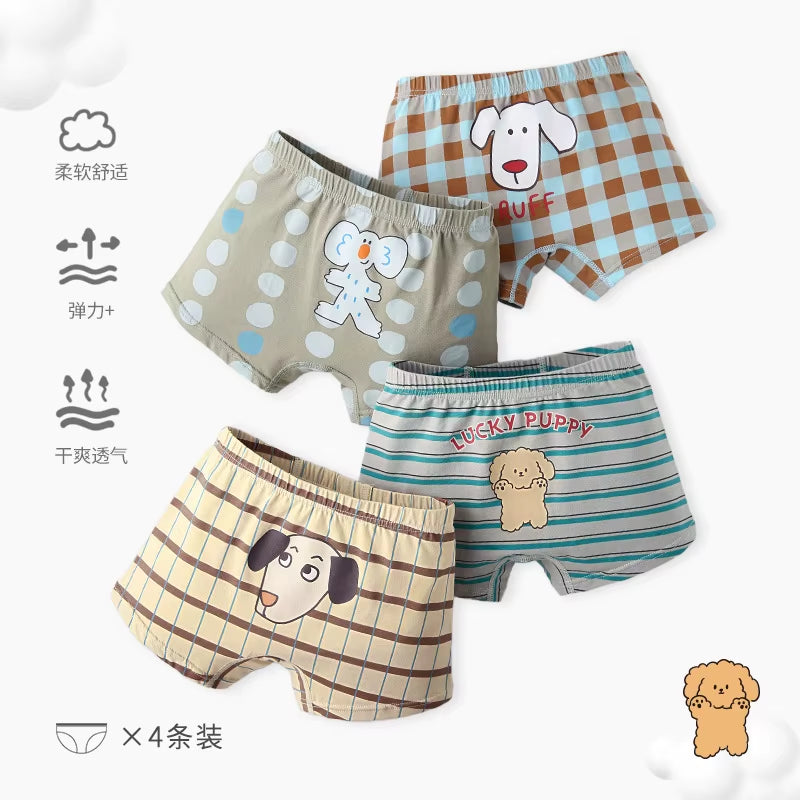 Kids Boys Underwear Spring Newest Baby Underpants Children 4Pcs Cotton Briefs Boys Boxer Shorts Baby Underwear