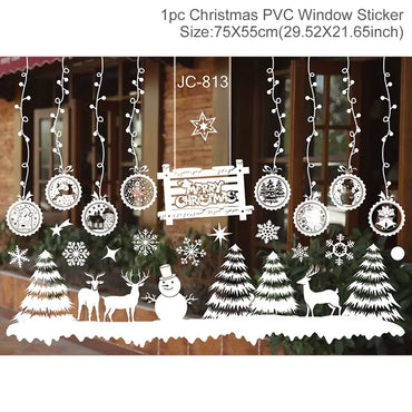 Christmas Window Stickers Christmas Wall Sticker Kids Room Wall Decals Merry Christmas Decorations for Home New Year Stickers