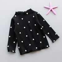 Girls Lovely Heart Print Sweaters 2023 New Autumn Kids Baby Cute Pattern Clothing Fashion Clothes Casual Outfits