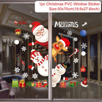 Christmas Window Stickers Christmas Wall Sticker Kids Room Wall Decals Merry Christmas Decorations for Home New Year Stickers