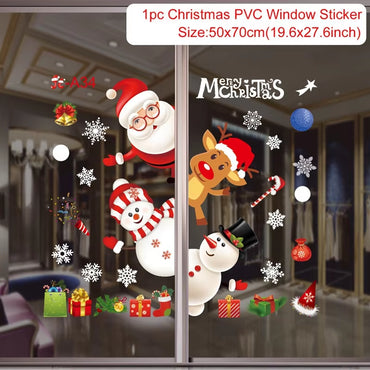 Christmas Window Stickers Christmas Wall Sticker Kids Room Wall Decals Merry Christmas Decorations for Home New Year Stickers