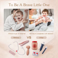Doctor Toys Pretend Silicone Play Doctor Kit Food Grade Safety Nurse Set for Girls Boys Toddler Games Learning Toy Baby‘S Gift