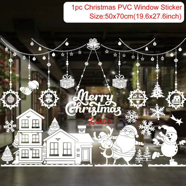 Christmas Window Stickers Christmas Wall Sticker Kids Room Wall Decals Merry Christmas Decorations for Home New Year Stickers