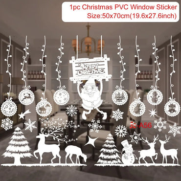 Christmas Window Stickers Christmas Wall Sticker Kids Room Wall Decals Merry Christmas Decorations for Home New Year Stickers