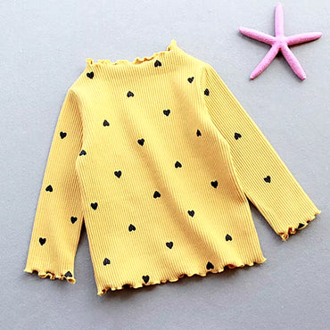 Girls Lovely Heart Print Sweaters 2023 New Autumn Kids Baby Cute Pattern Clothing Fashion Clothes Casual Outfits