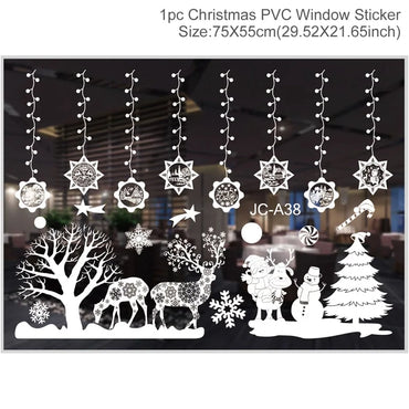 Christmas Window Stickers Christmas Wall Sticker Kids Room Wall Decals Merry Christmas Decorations for Home New Year Stickers