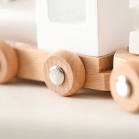 Montessori Toys Wooden Train Birthday Toy Baby Educational Toys Wooden Trolley Baby Learning Toys Number of Wood Baby Toys Gifts