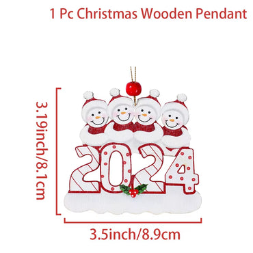 DIY Christmas Family Pendant Merry Christmas Decorations for Home Navidad 2023 Christmas Tree Hanging Ornament New Year 2024