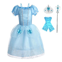 Children Princess Costume Party Fancy Flower Vestido New 2024 Christmas Birthday Carnival Dress up Rapunzel Belle Disguise Frock